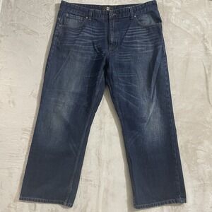 Timberland Jeans Mens Size 40 Straight Leg Dark Wash Blue‎ Denim Whiskered